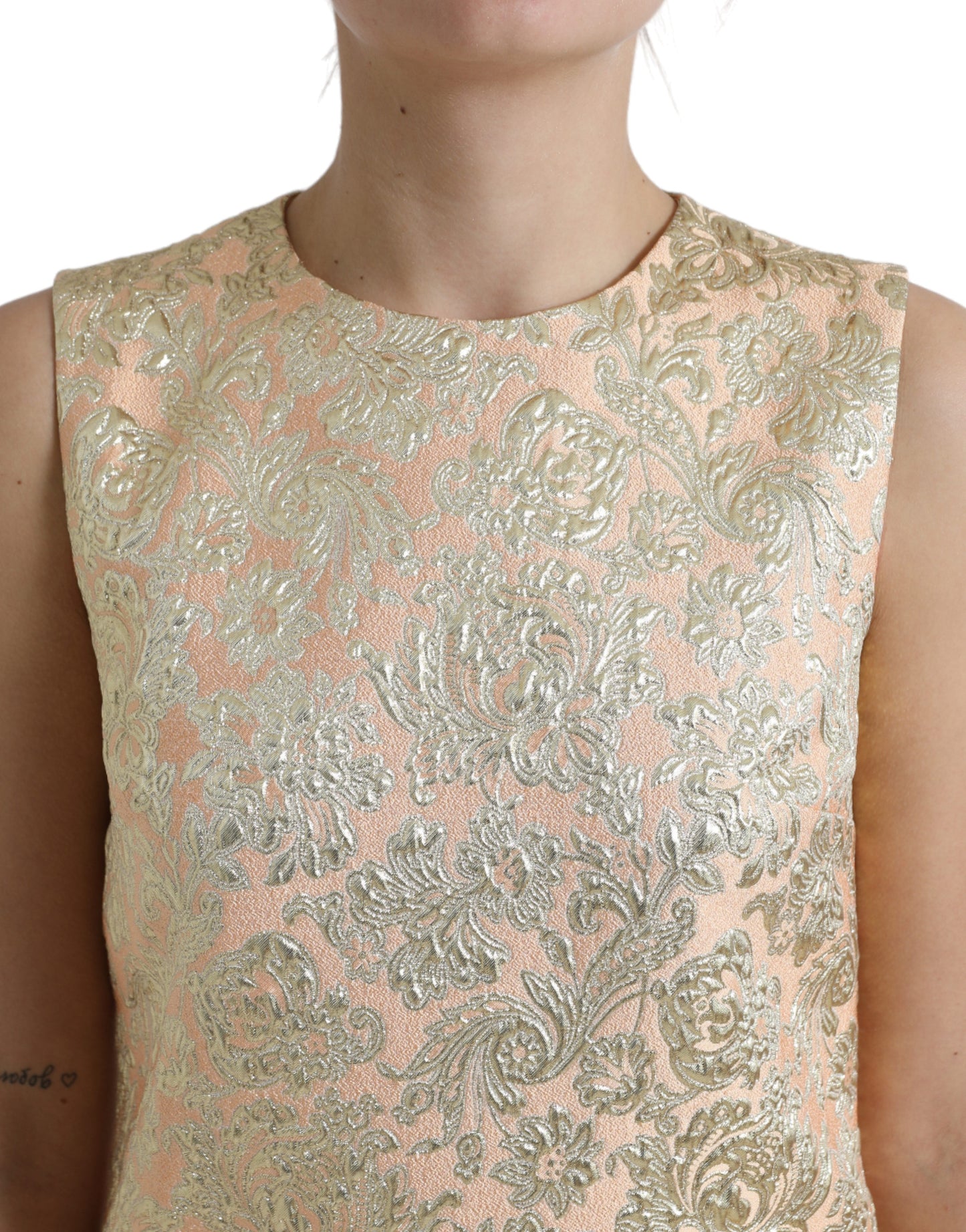 - Elegant Mini Lurex Jacquard Dress