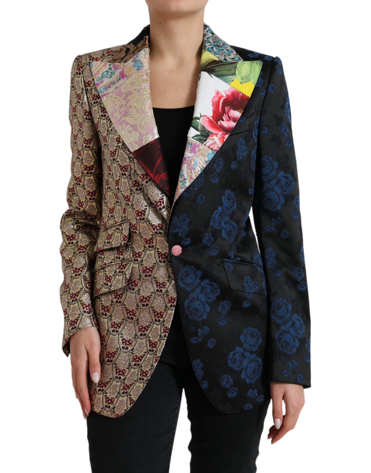 - Elegant Multicolor Patchwork Blazer