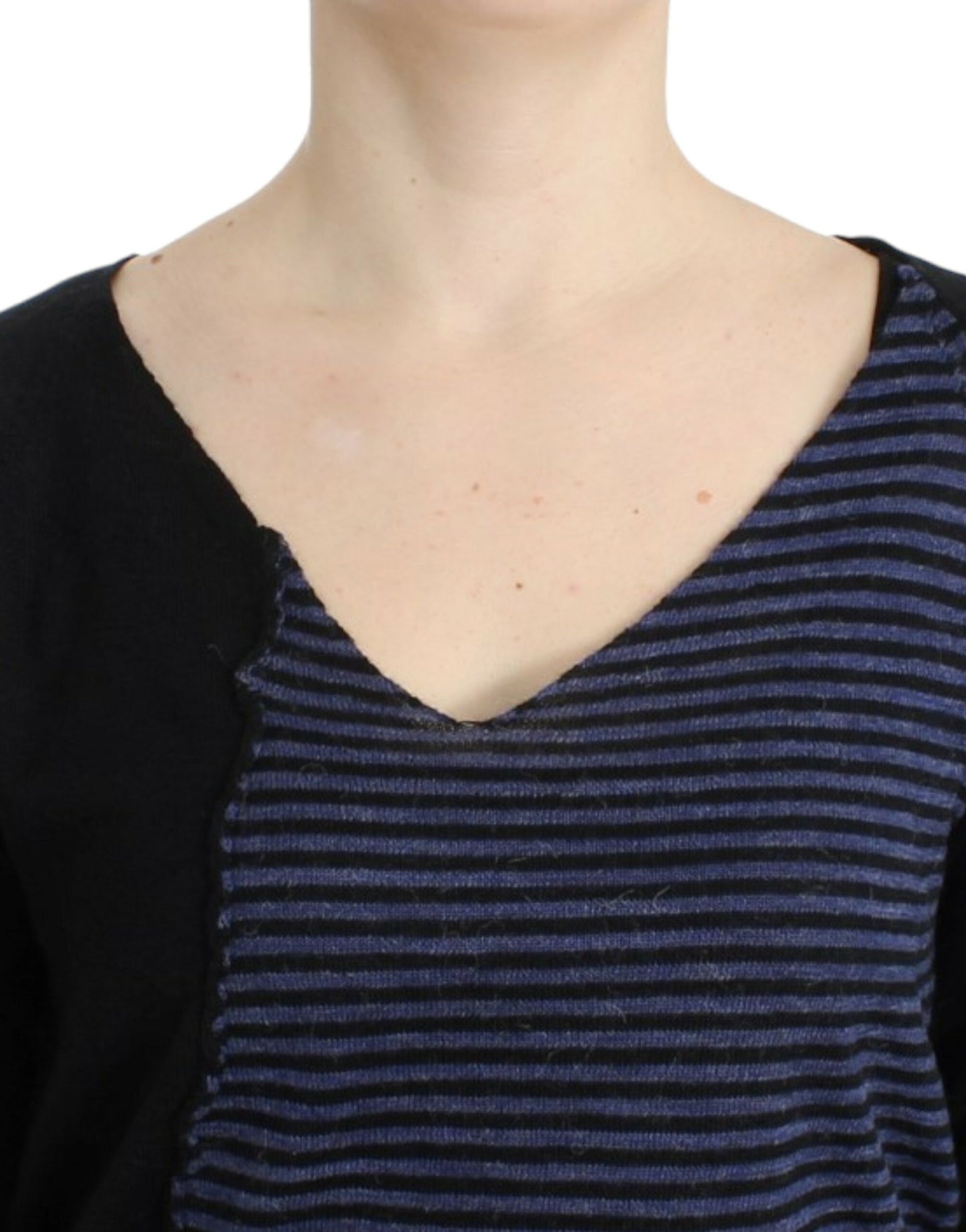- Striped V-Neck Luxury Sweater