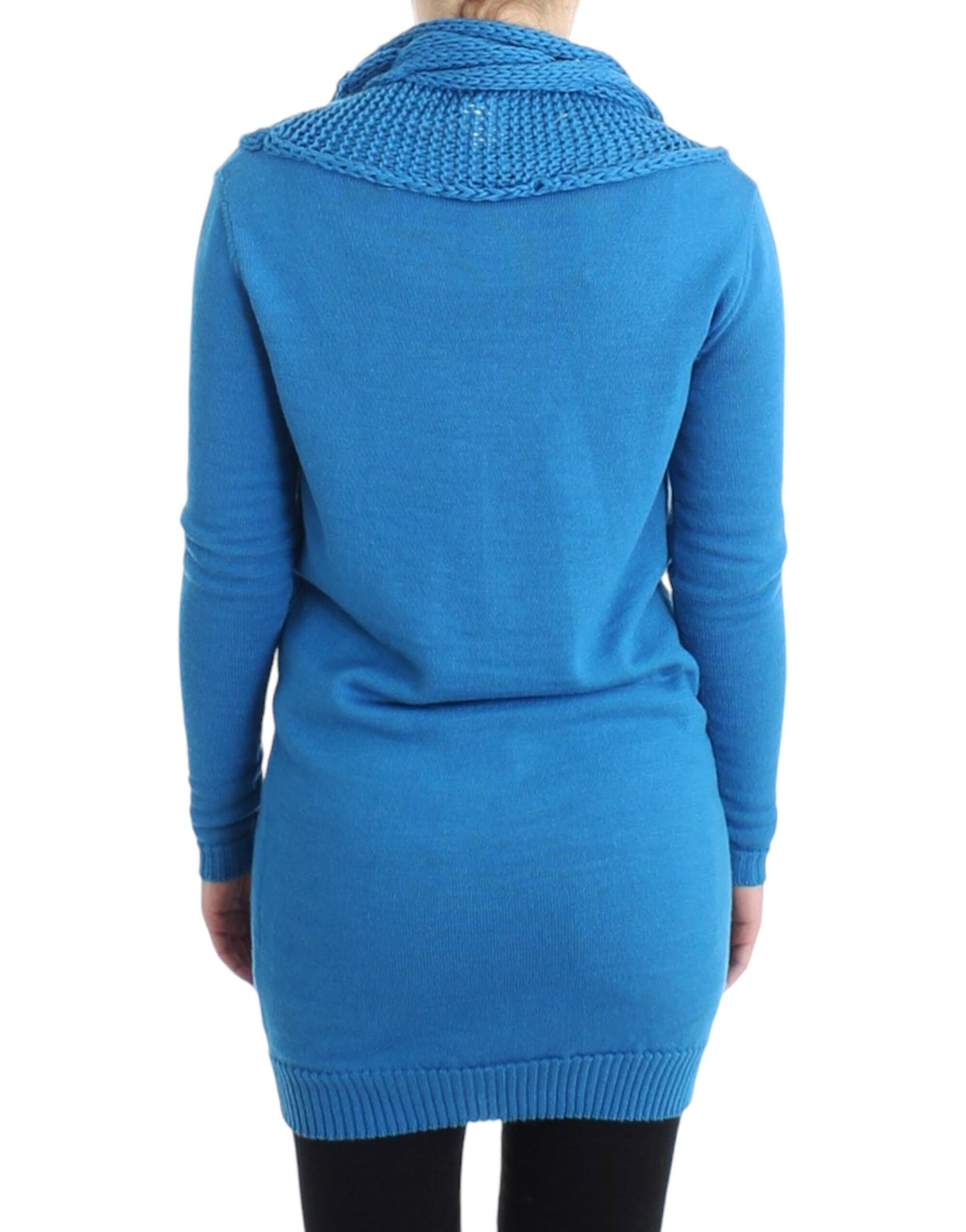 - Cozy Scoop Neck Blue Knit Sweater