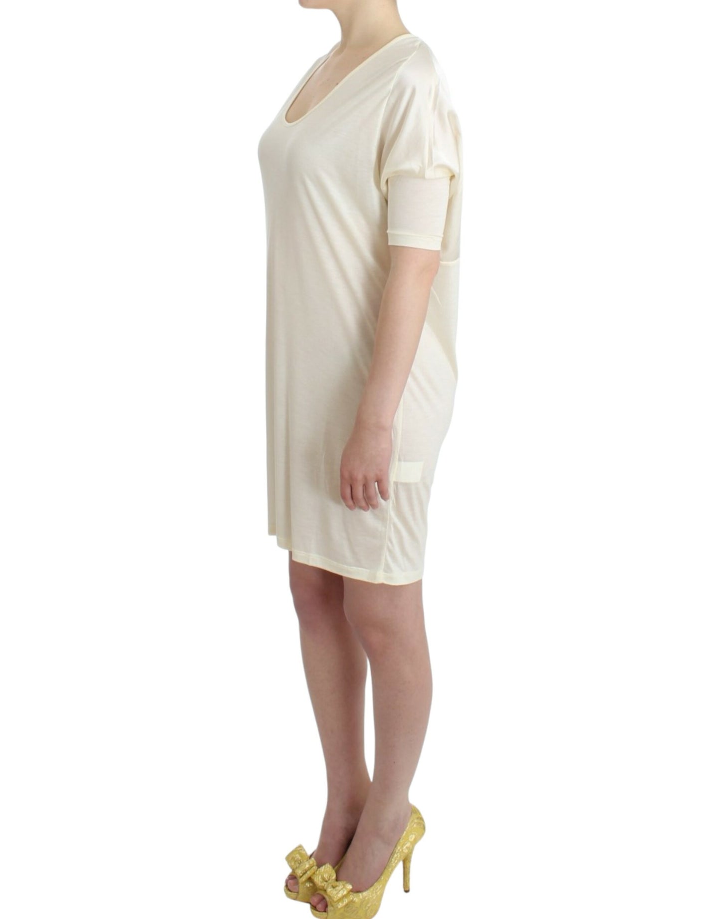 - Chic White Modal Above-Knee Dress