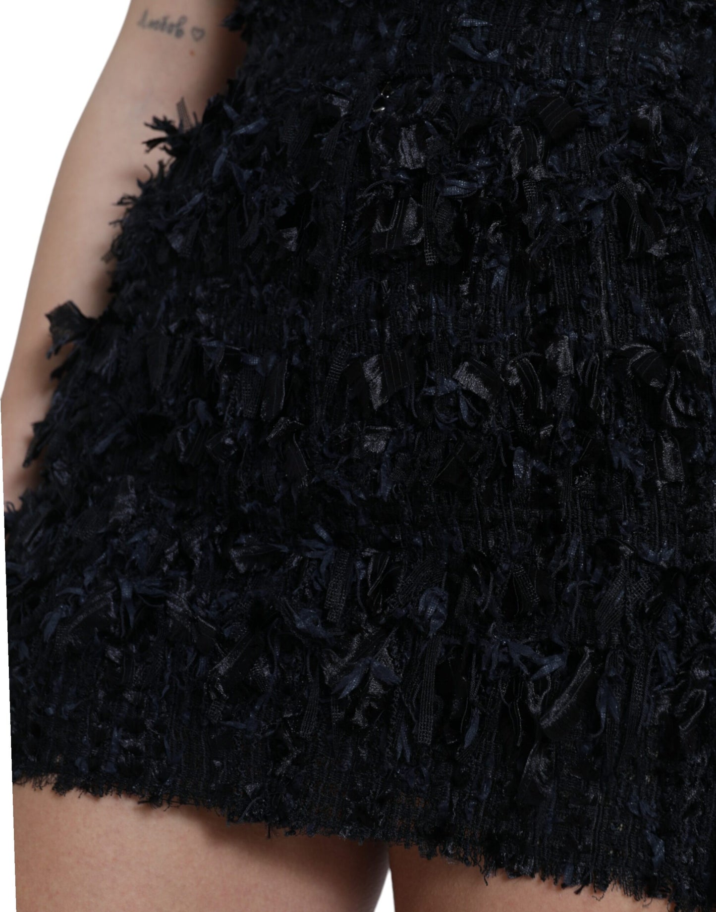 - Elegant Textured High Waist Mini Skirt