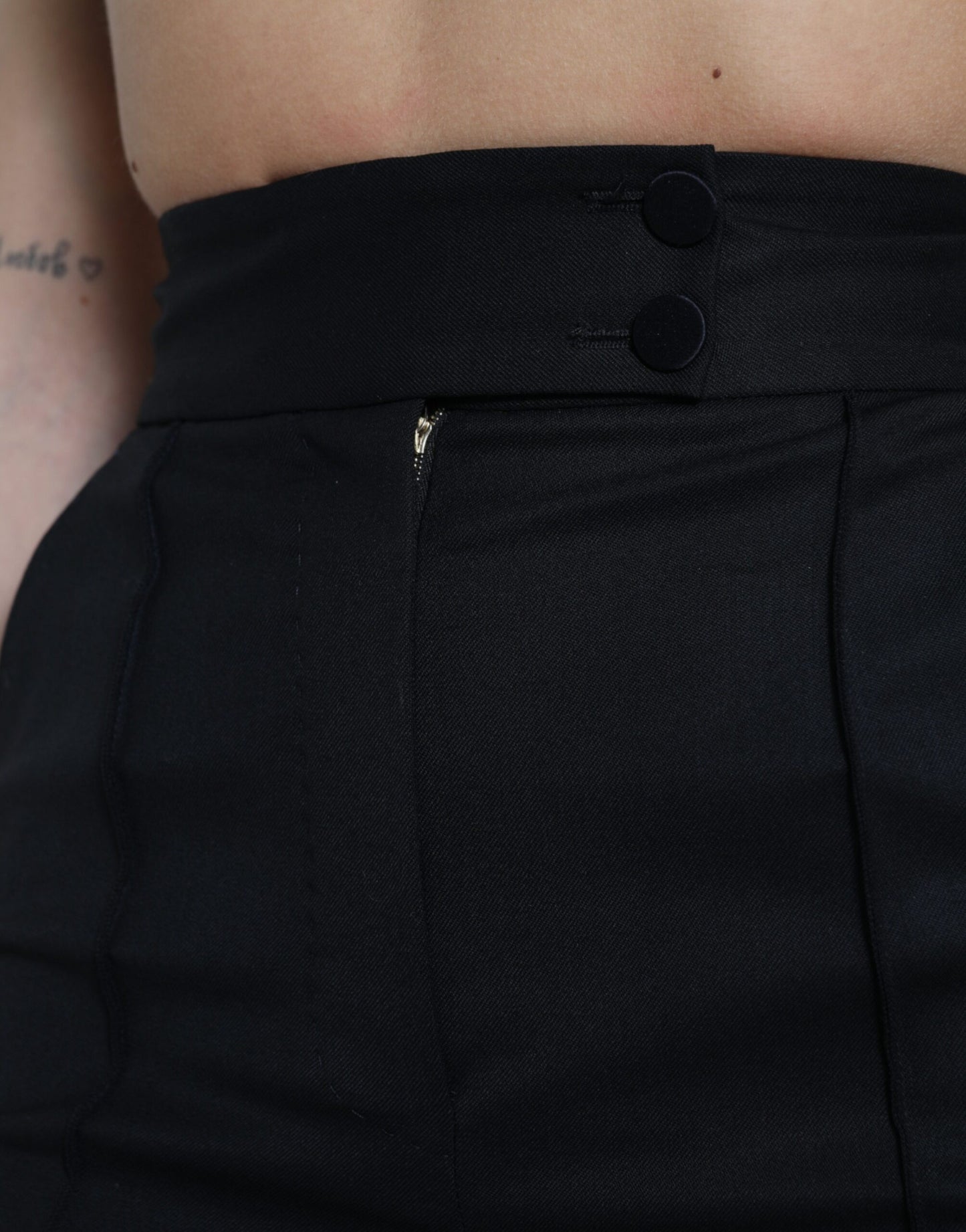 - Elegant High Waist Tapered Wool Pants
