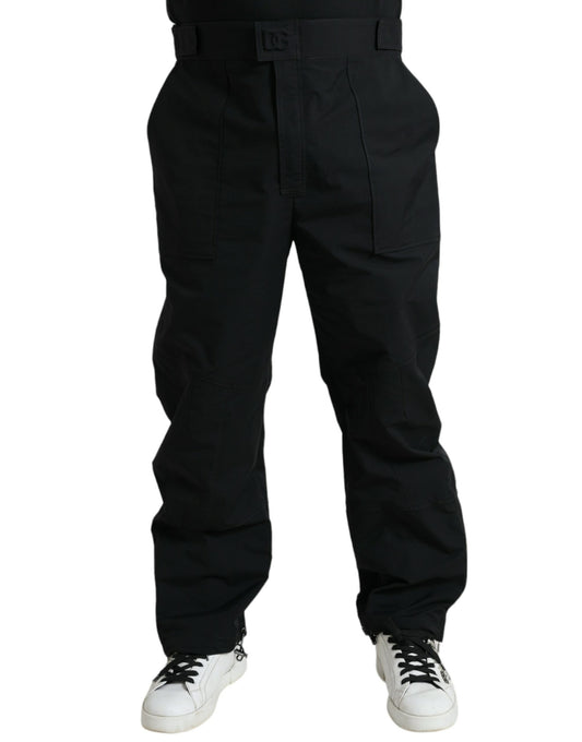 - Elegant Casual Black Straight Pants