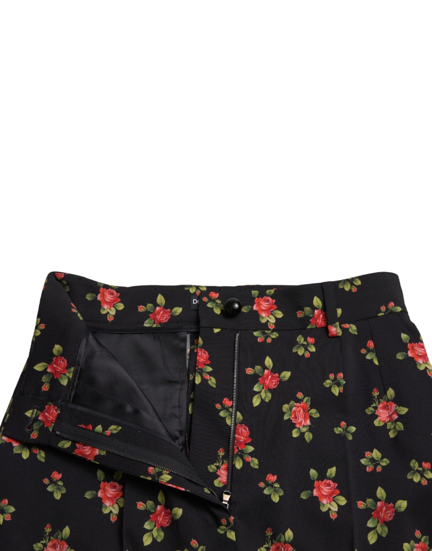 - Elegant High-Waist Floral Tapered Pants