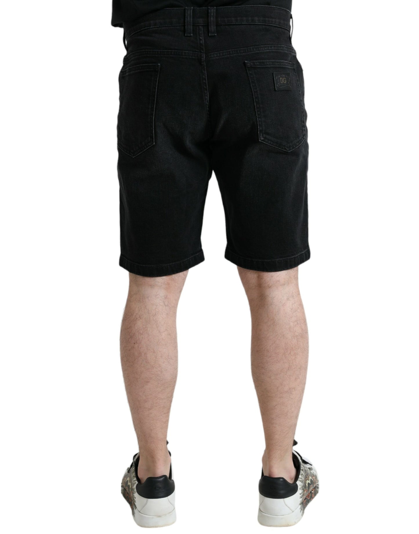 - Chic Black Bermuda Denim Shorts