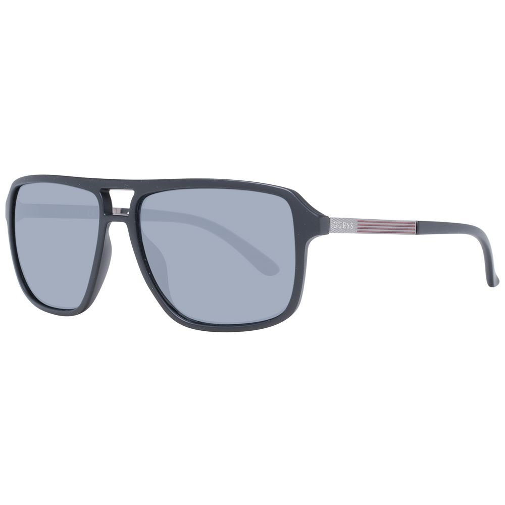 Guess Men's Black Aviator Sunglasses with Blue Lenses, 58mm