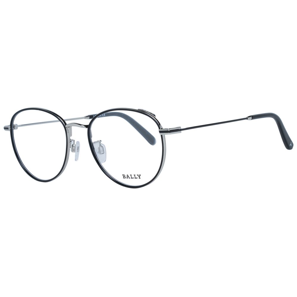Bally Black Unisex Optical Frames – Round Full-Rim Design