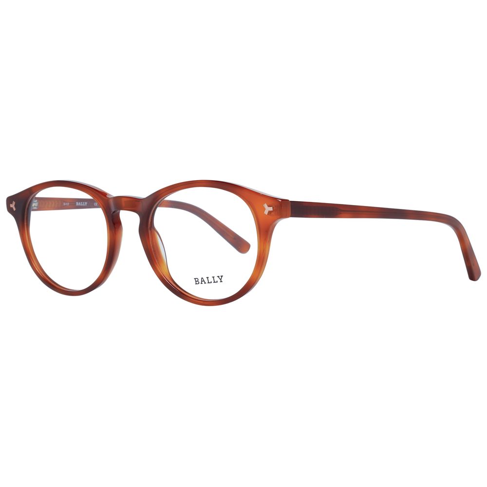 Bally Unisex Brown Optical Frames – Round Plastic Style