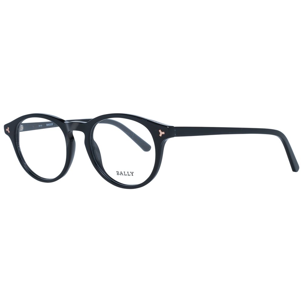 Bally Black Unisex Optical Frames – Round Full-Rim Design