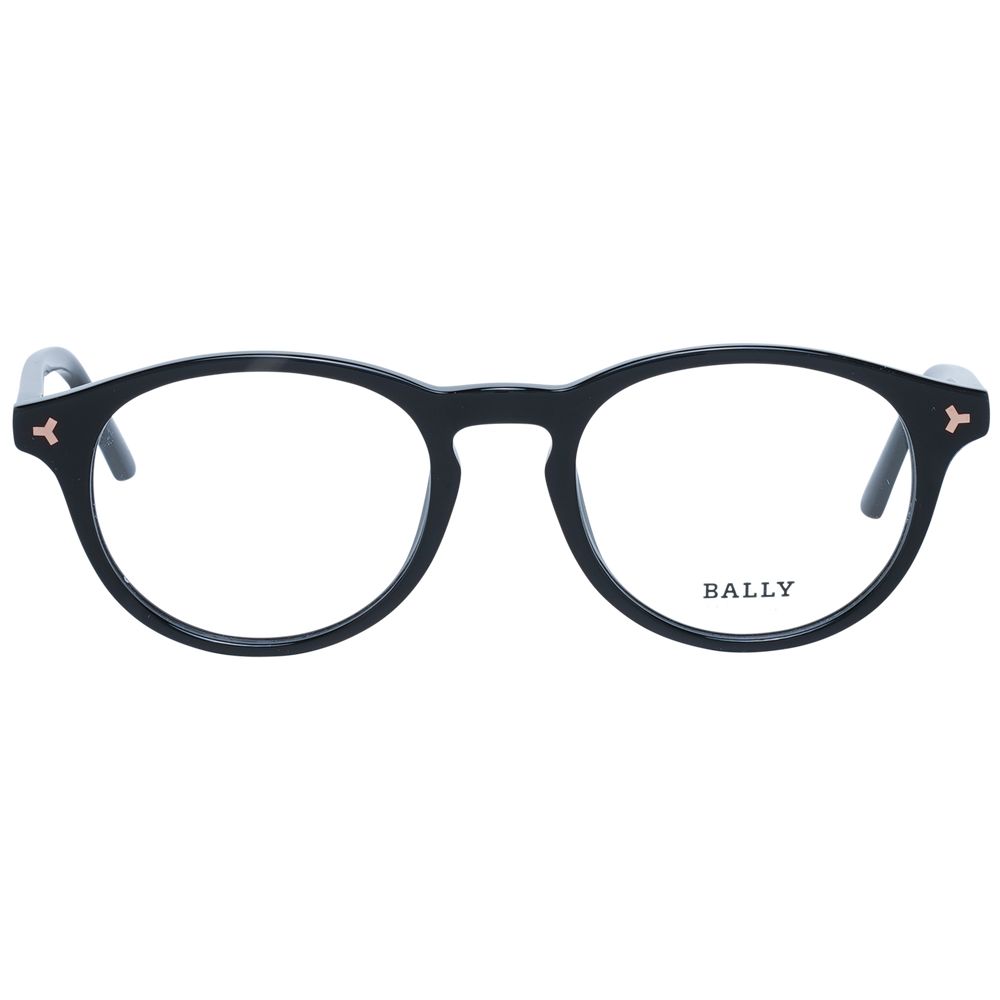 Bally Black Unisex Optical Frames – Round Full-Rim Design