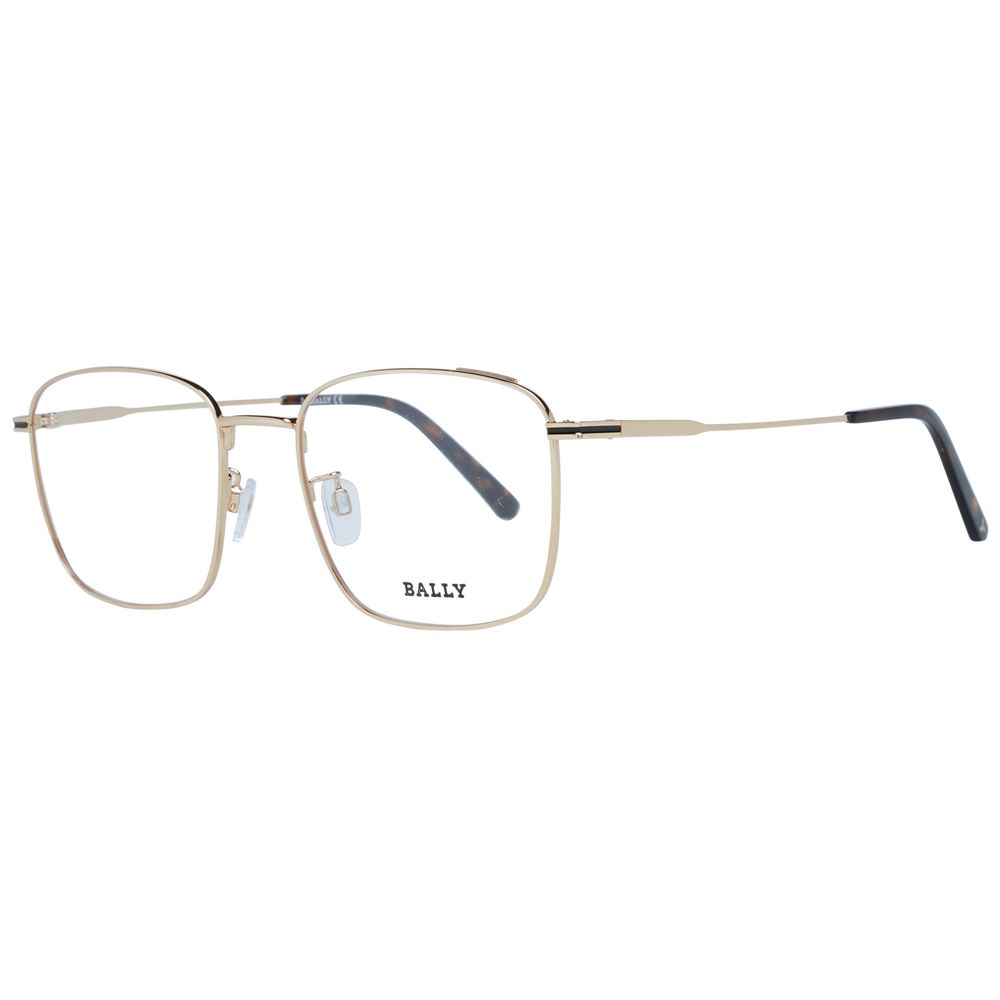 Bally Gold Men’s Optical Frames – Square Full-Rim Design