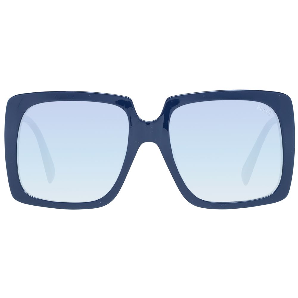Emilio Pucci Women’s Sunglasses – Chic Blue Square Frame with Gradient Lenses, 58mm