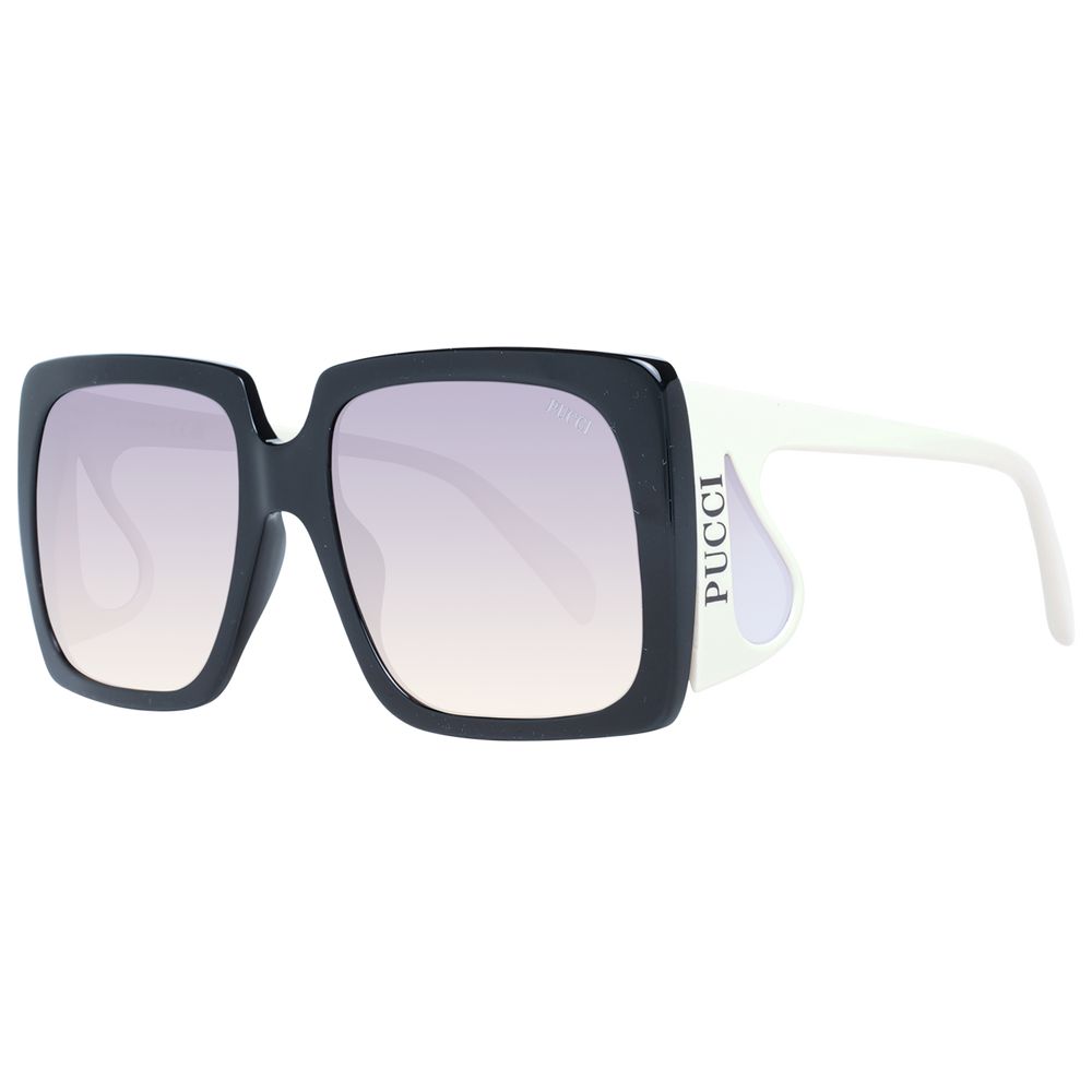 Emilio Pucci Women’s Sunglasses – Black Square Frame with Grey Gradient Lenses, 58mm