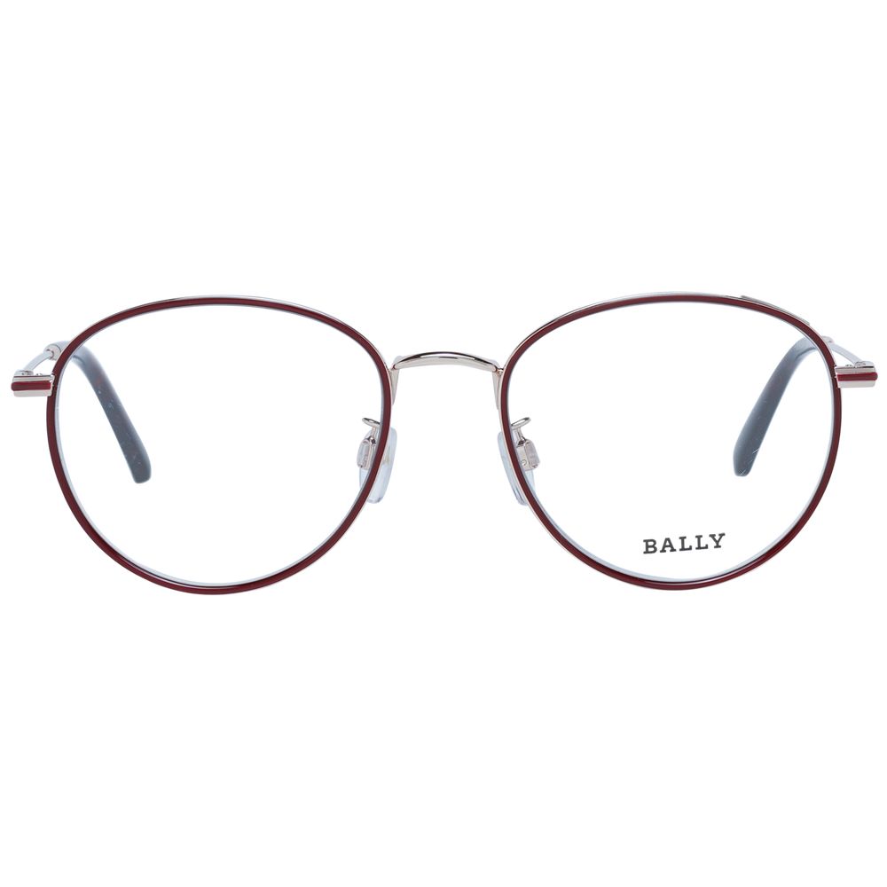 Bally Burgundy Unisex Optical Frames – Round Full-Rim, 52mm
