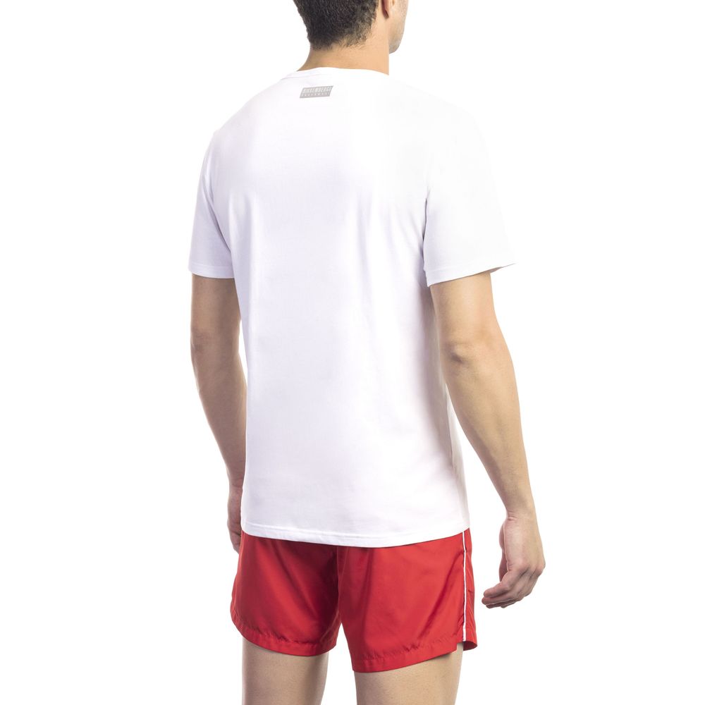 - White Cotton Men T-Shirt