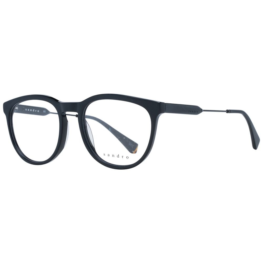 Sandro Black Men Optical Frames – Round Full-Rim Design