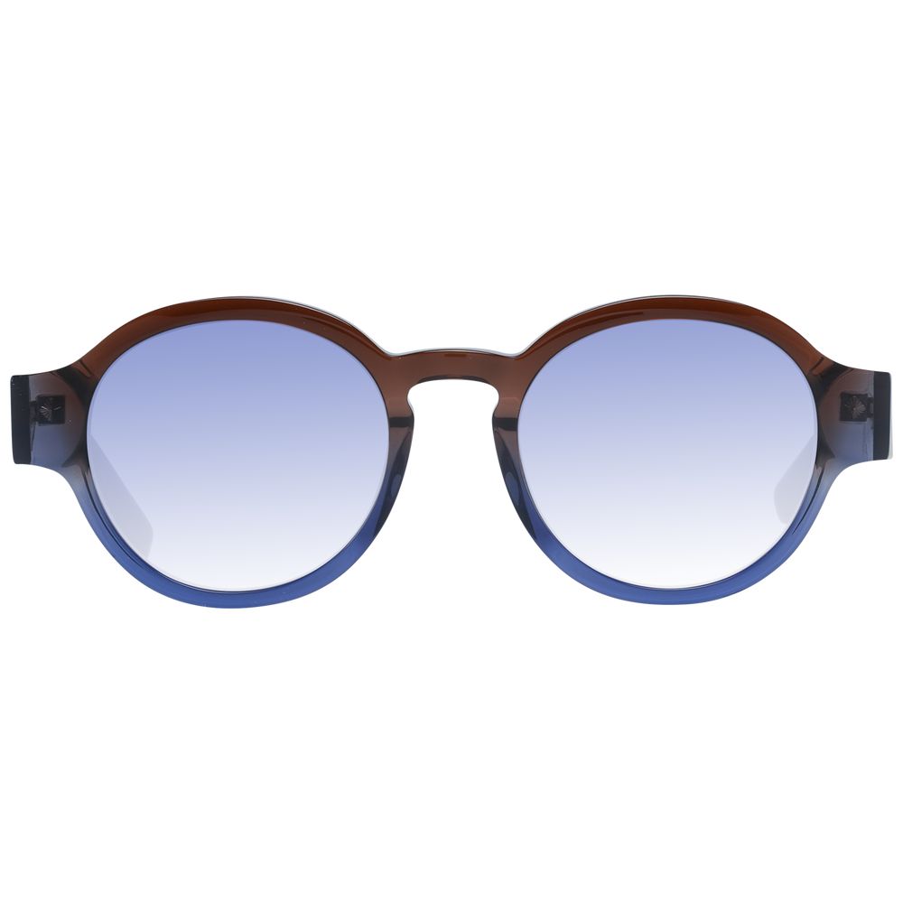 Scotch & Soda Men’s Sunglasses – Brown Round Frame with Multicolour Gradient Lenses, 54mm