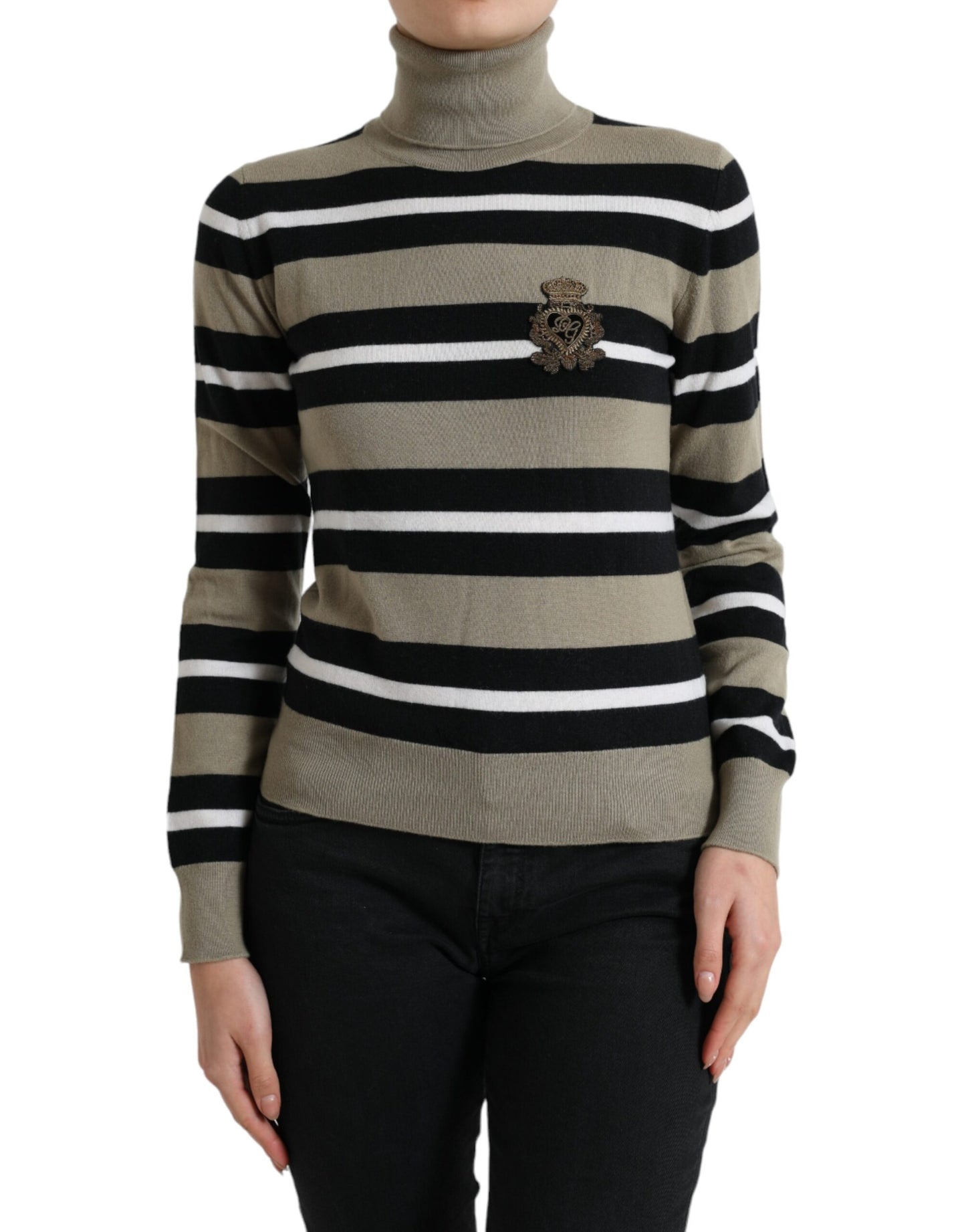 - Multicolor Striped Wool Turtleneck Sweater