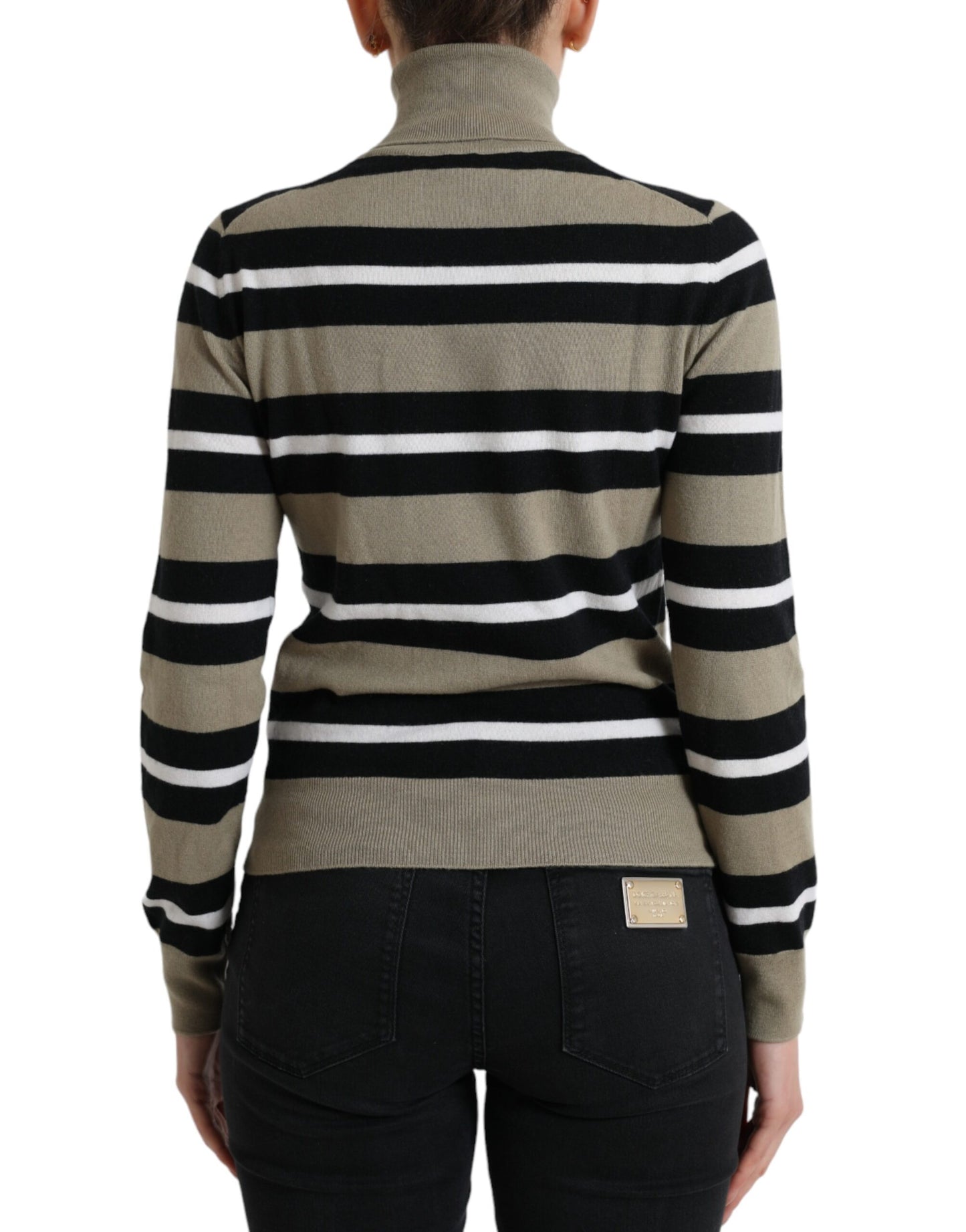 - Multicolor Striped Wool Turtleneck Sweater