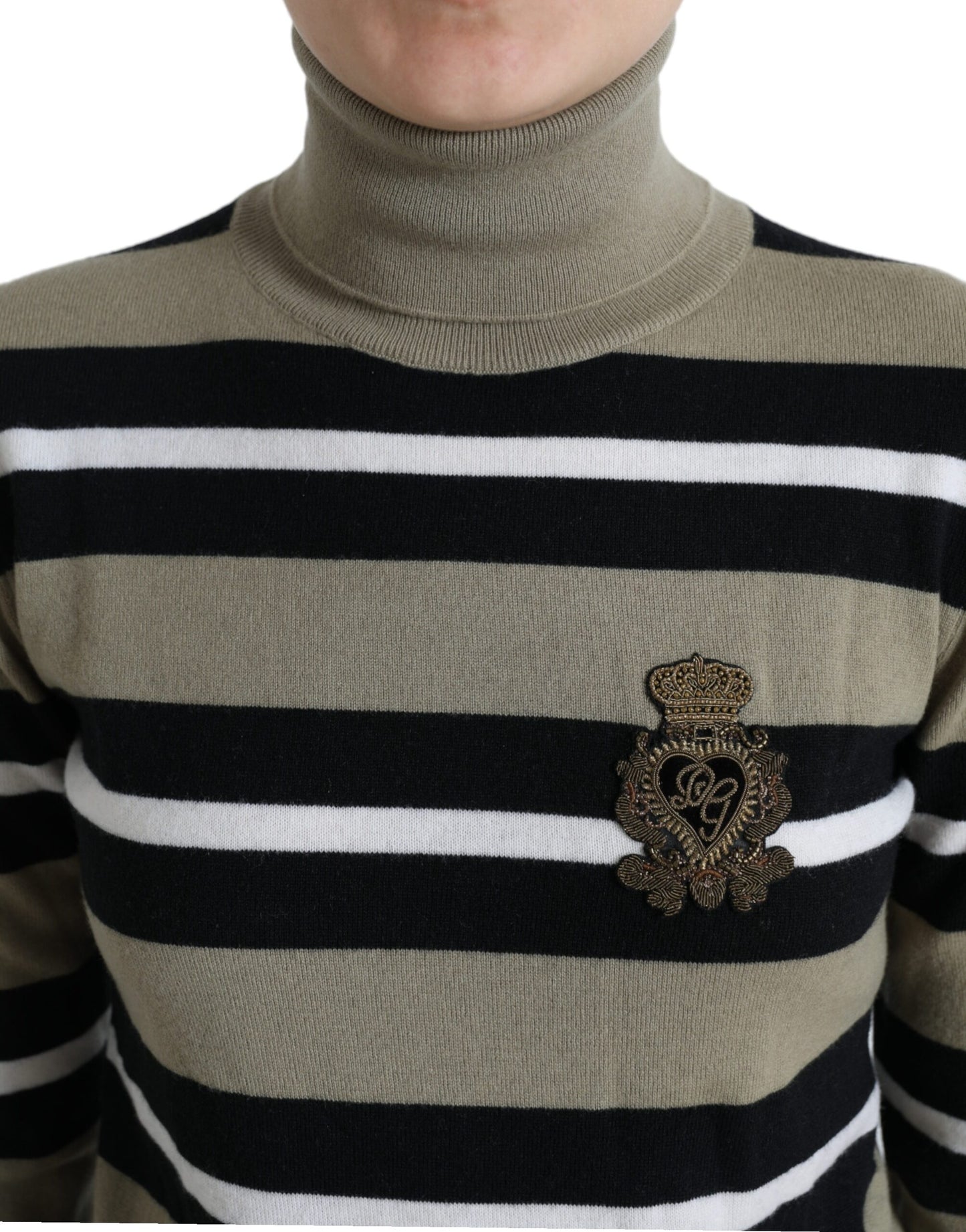 - Multicolor Striped Wool Turtleneck Sweater