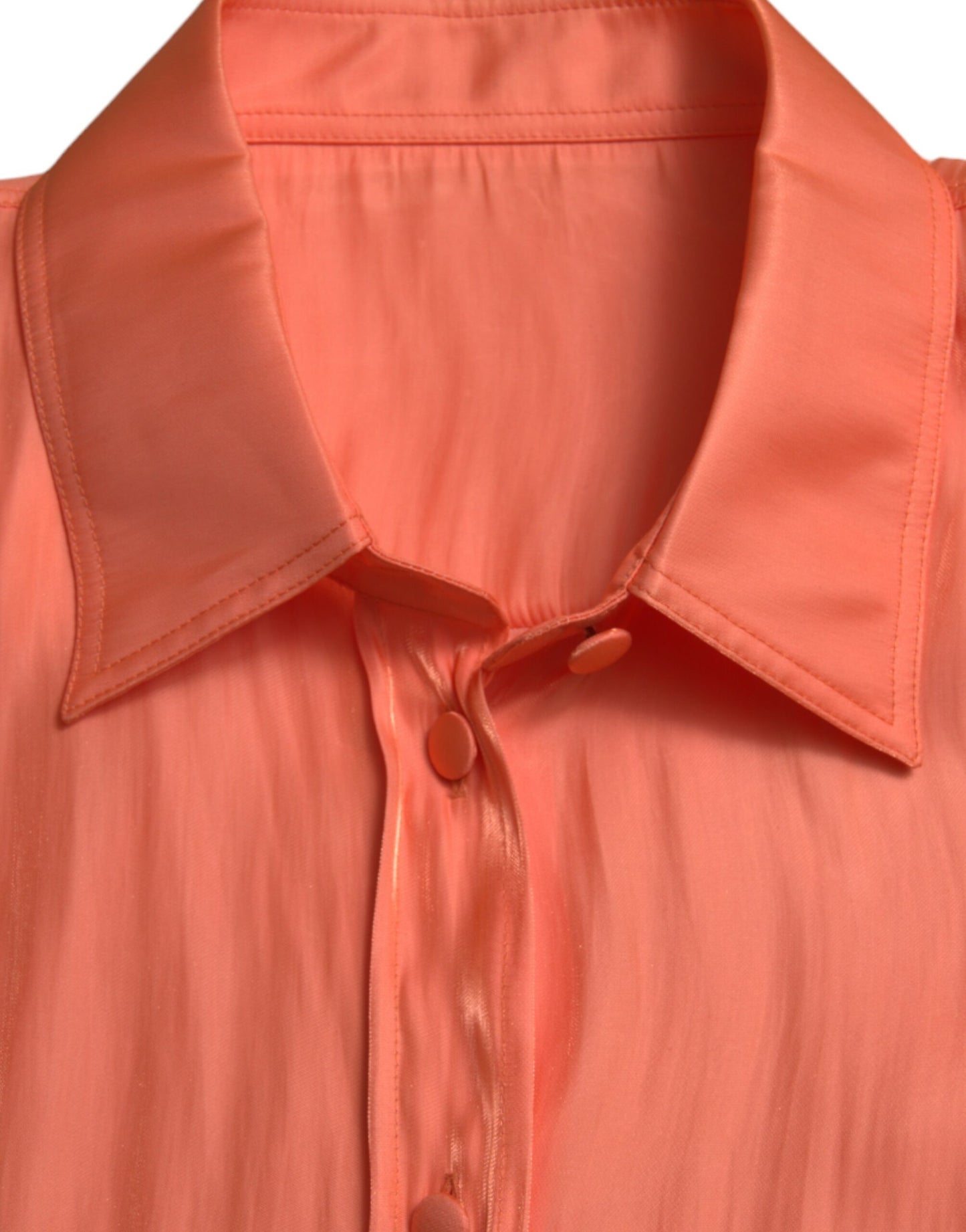 - Elegant Coral Long Sleeve Polo Top