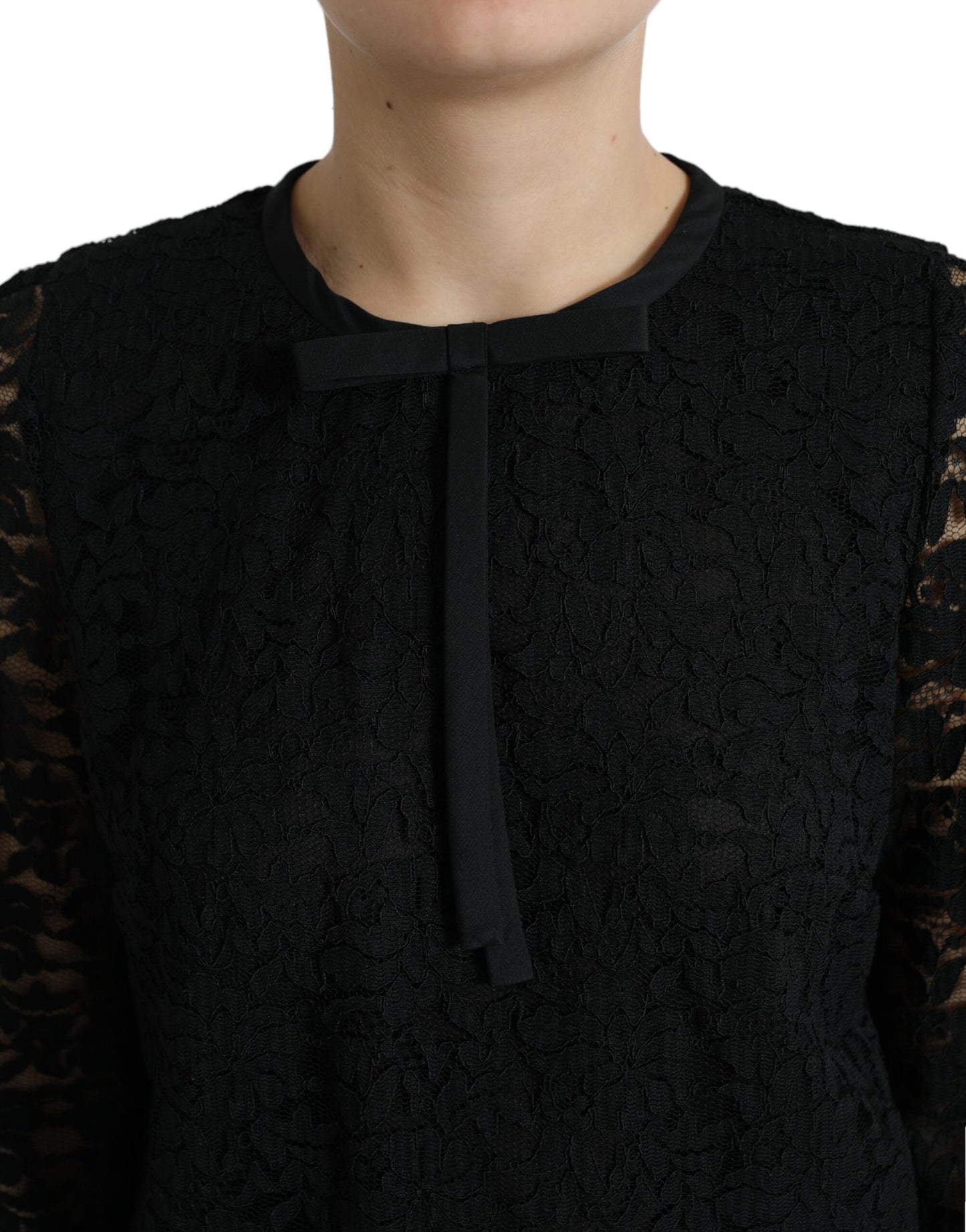 - Elegant Floral Lace Long Sleeve Top