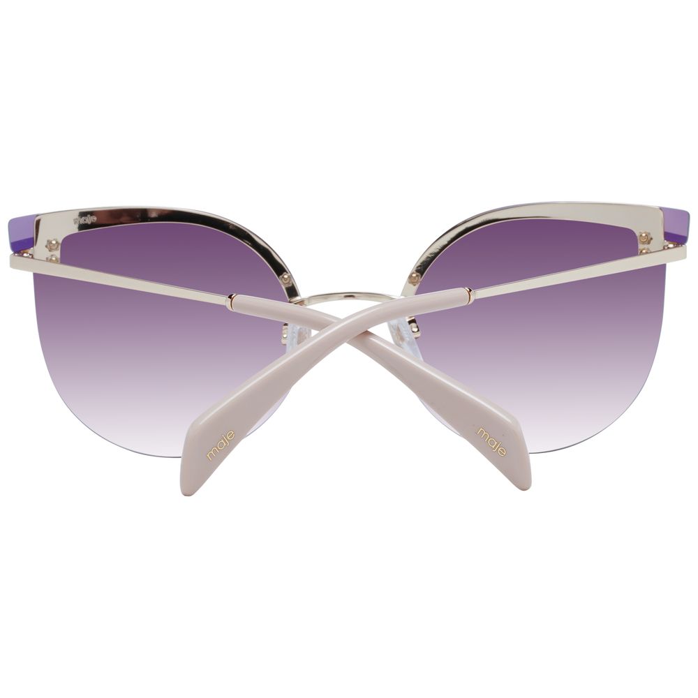 Maje Gold Women’s Sunglasses – Cat Eye Frame with Pink Gradient Lenses, 58mm
