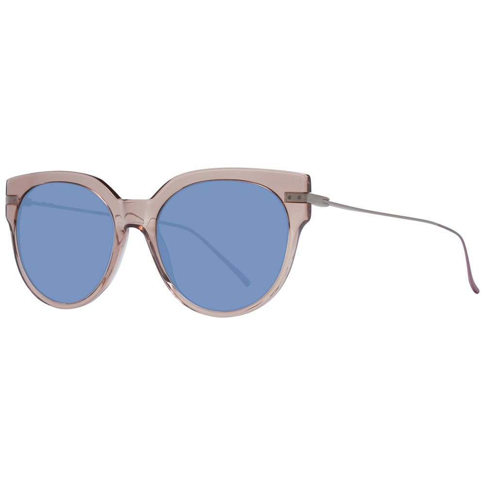 Scotch & Soda Women’s Sunglasses – Brown Round Frame with Blue Lenses, 55mm