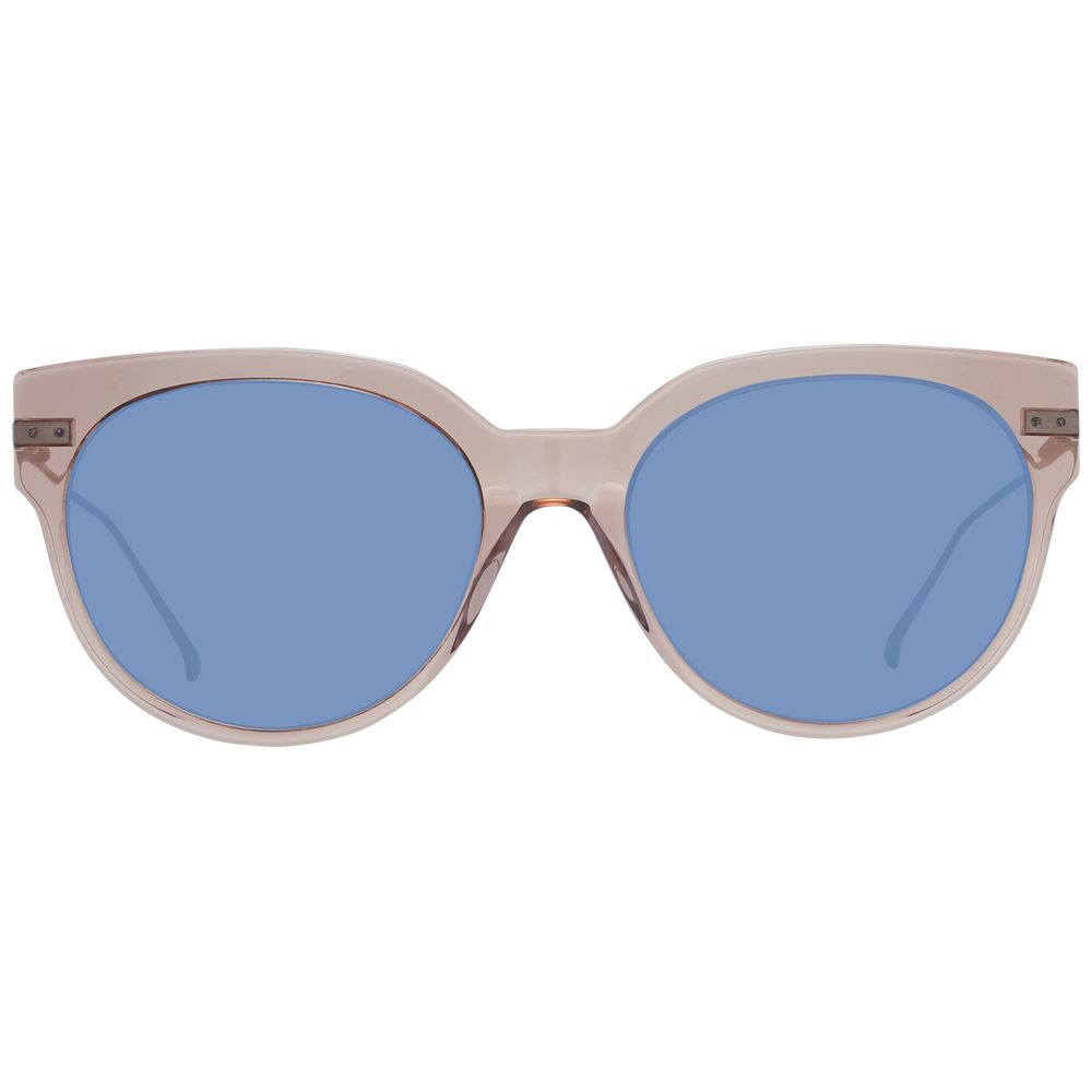 Scotch & Soda Women’s Sunglasses – Brown Round Frame with Blue Lenses, 55mm