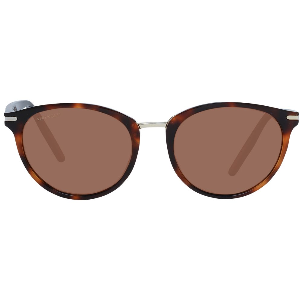 Serengeti Brown Women’s Sunglasses – Chic Oval Frame with Polarized Lenses, 54mm