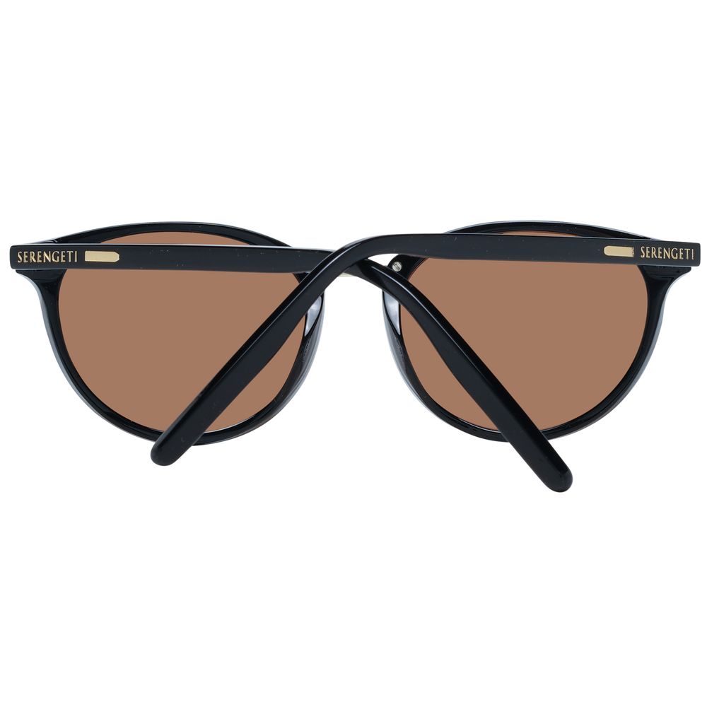 Serengeti Women's Sunglasses – Stylish Black Frame with Polarized Brown Lenses, 54mm