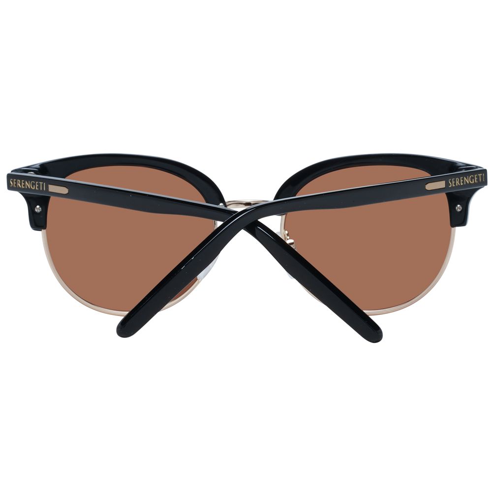 Serengeti Women’s Sunglasses – Chic Black Frame with Brown Polarized Lenses, 50mm
