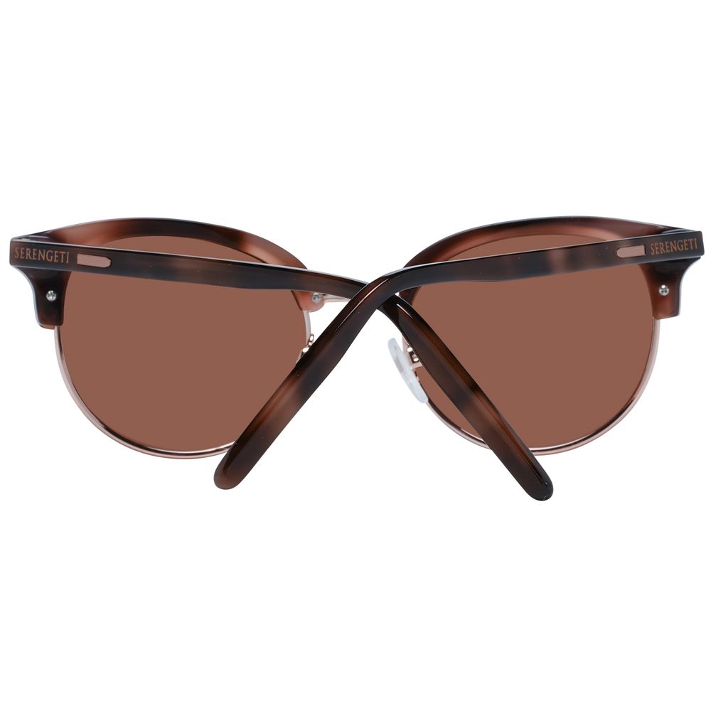 Serengeti Brown Women’s Sunglasses – Chic Round Full-Rim Frame with Polarized Lenses