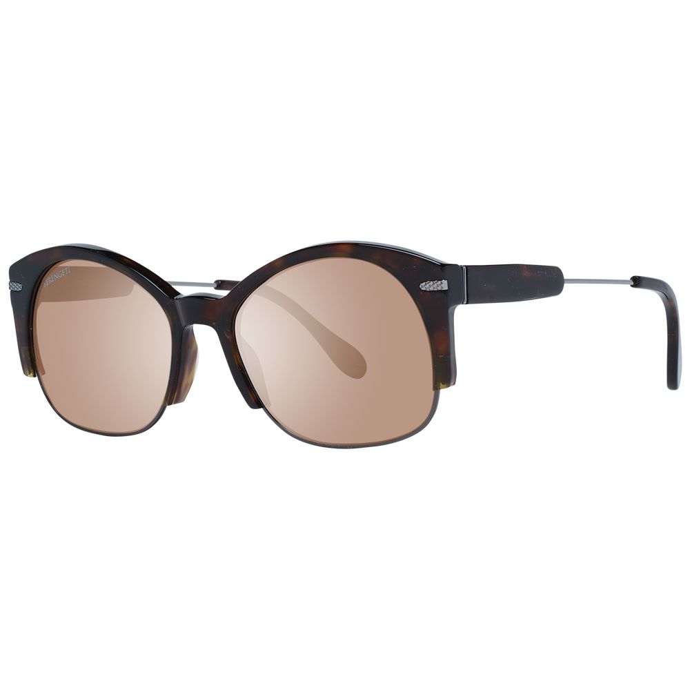 Serengeti Unisex Sunglasses – Brown Round Frame with Polarized Lenses