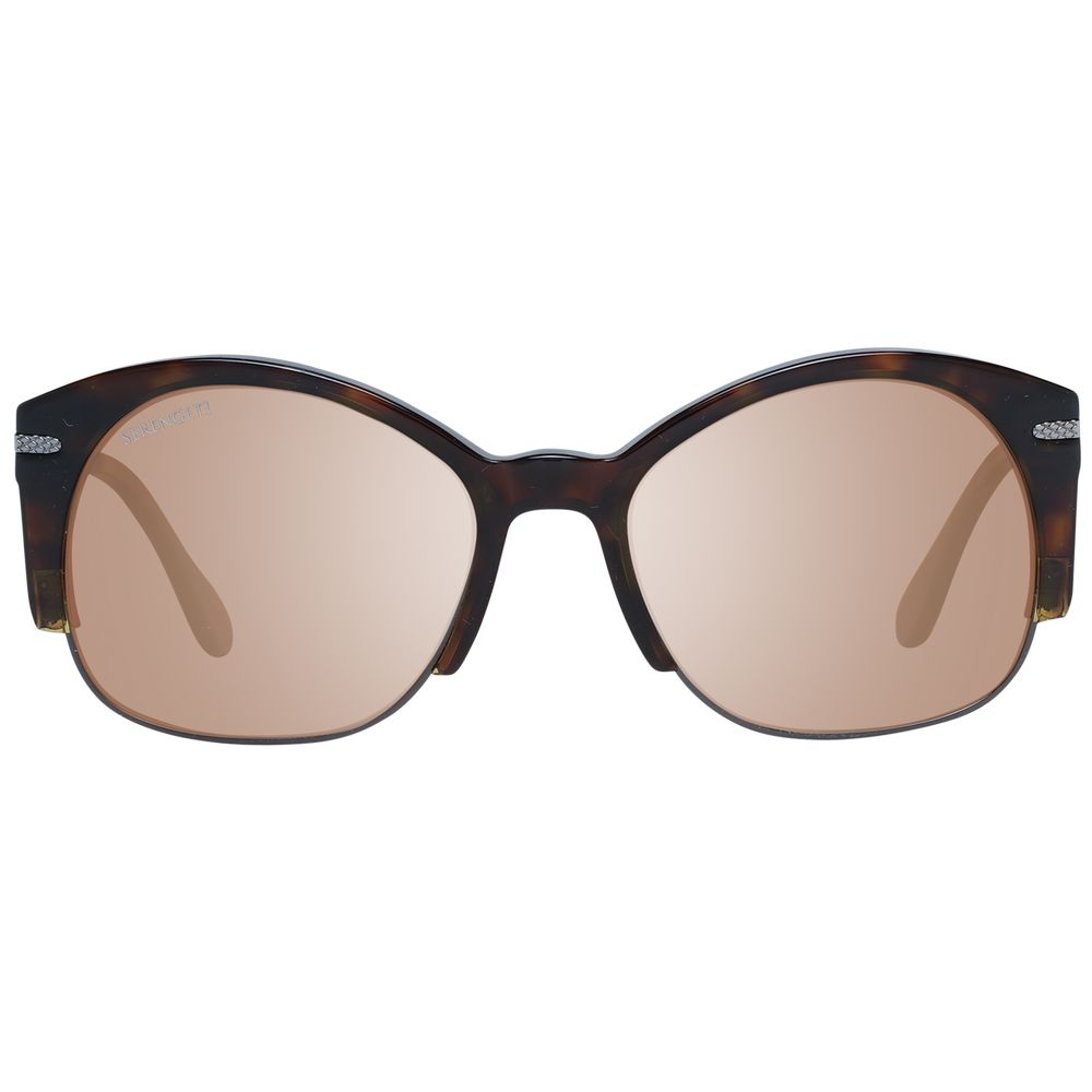 Serengeti Unisex Sunglasses – Brown Round Frame with Polarized Lenses