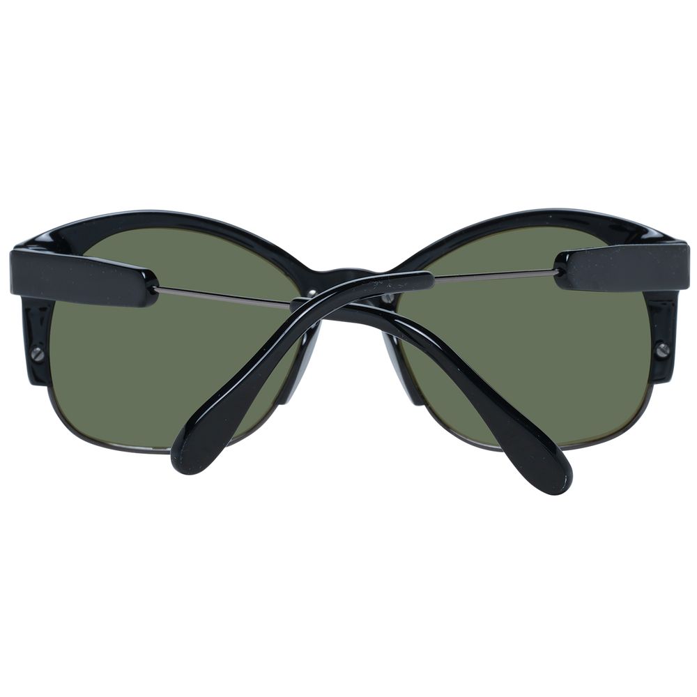 Serengeti Black Unisex Sunglasses – Polarized Green Lenses, 53mm