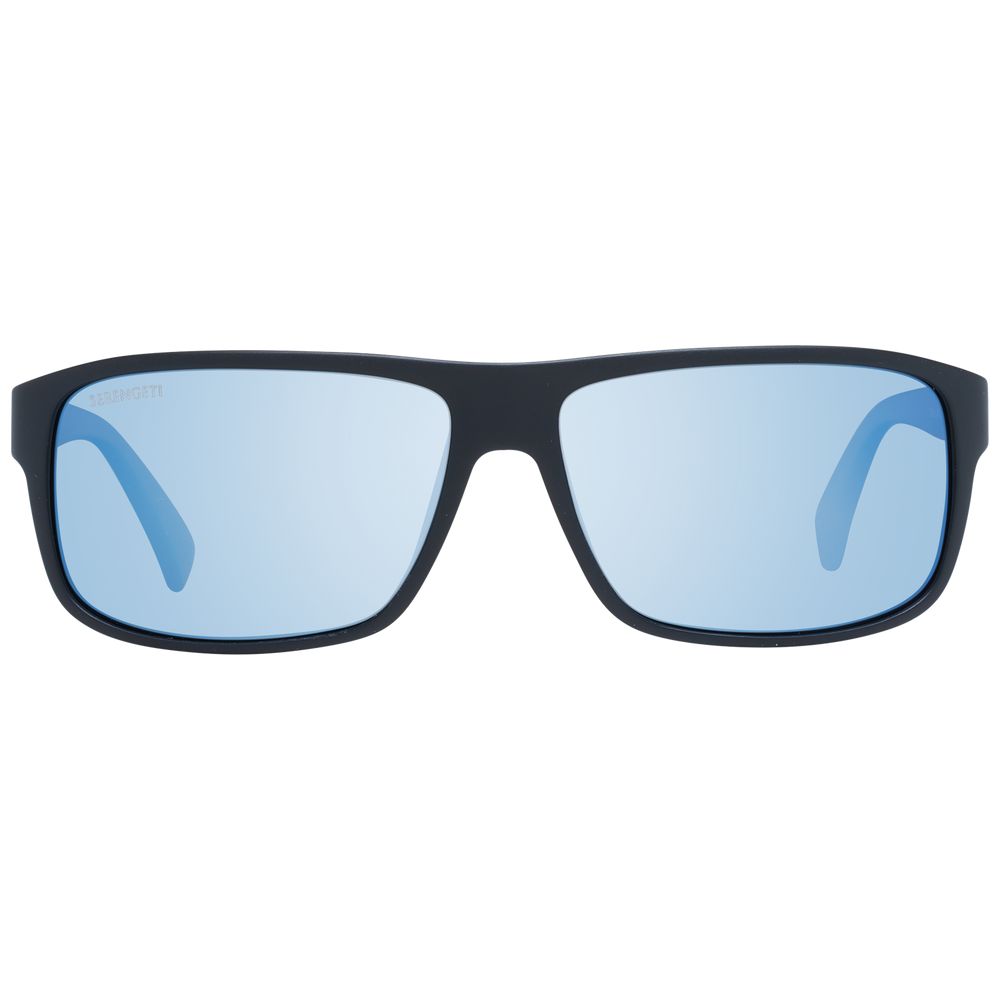 Serengeti Black Unisex Sunglasses – Polarized Green Lenses, 61mm