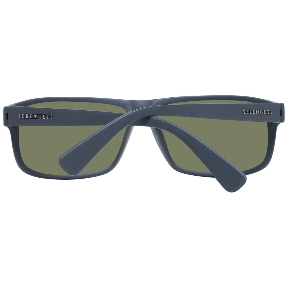 Serengeti Gray Unisex Sunglasses – Stylish Grey Frame with Photochromatic Green Lenses, 61mm