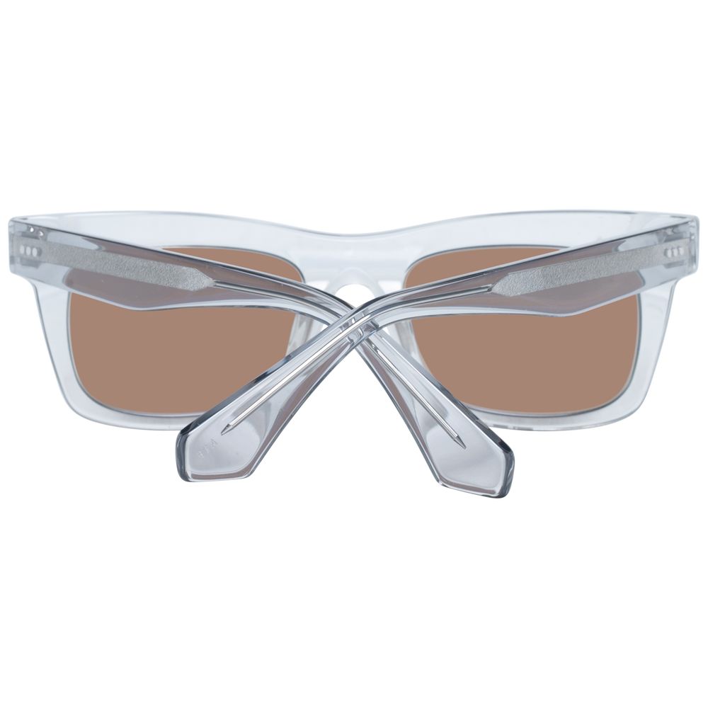 Sandro Women’s Transparent Sunglasses – Chic Rectangle Frame with Brown Lenses