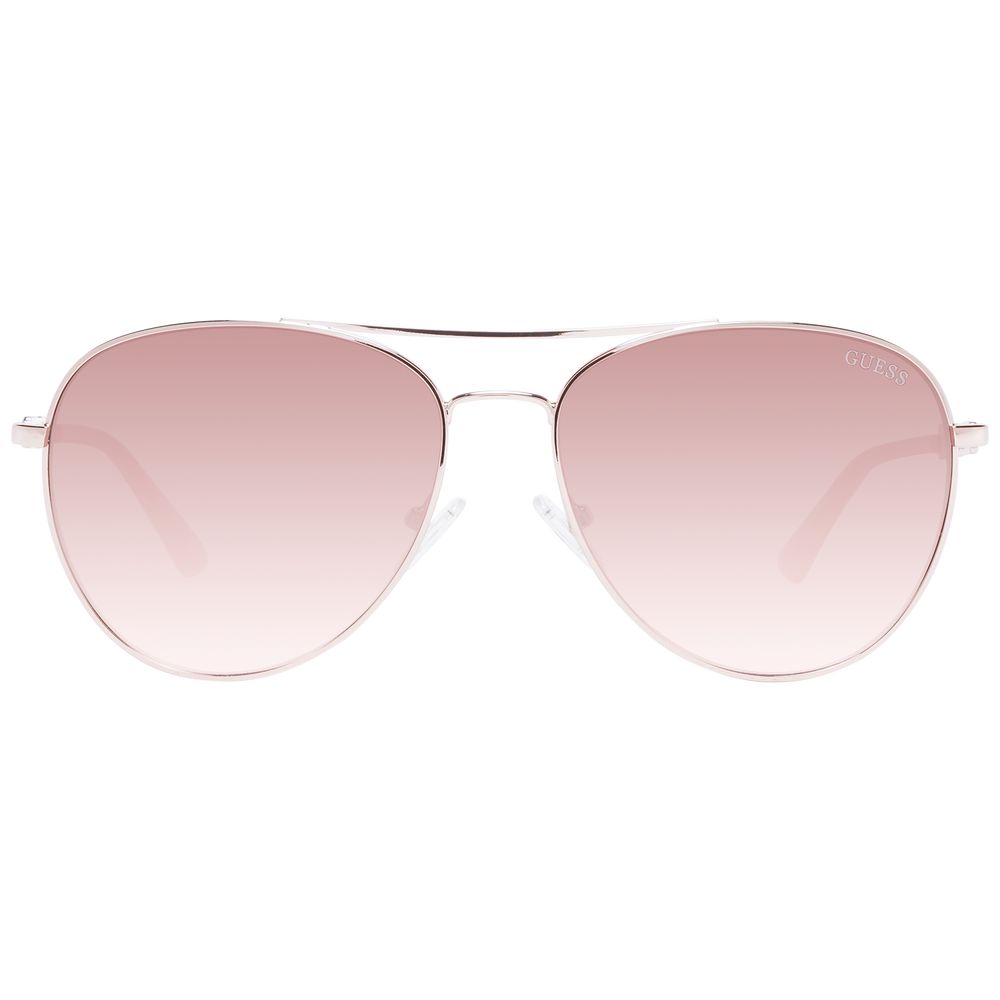 Guess Women’s Sunglasses – Rose Gold Aviator Frame with Brown Gradient Lenses, 59mm