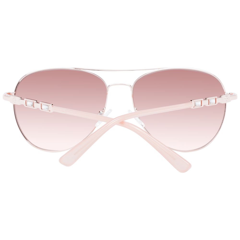 Guess Women’s Sunglasses – Rose Gold Aviator Frame with Brown Gradient Lenses, 59mm