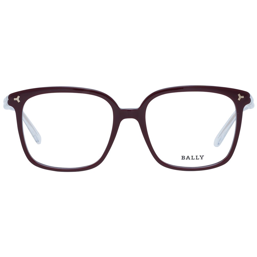 Bally Women’s Optical Glasses – Burgundy Square Frame, 53mm