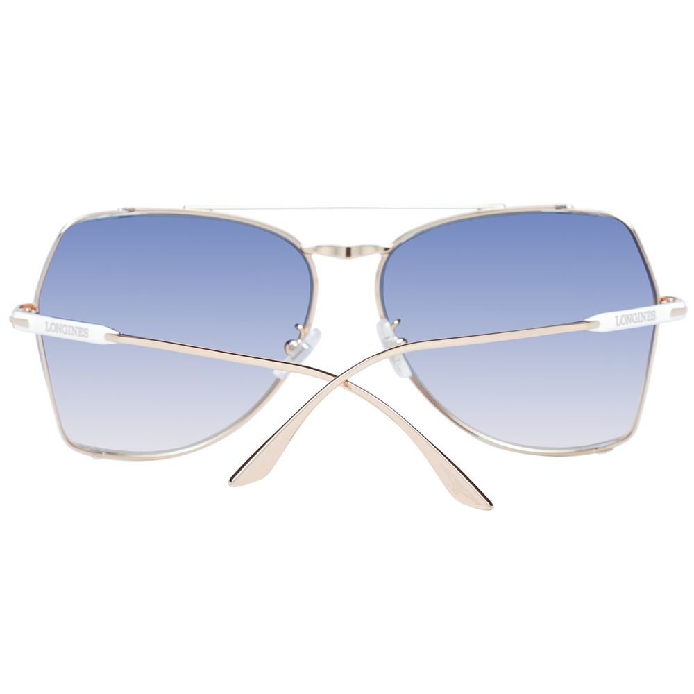 Longines Women’s Sunglasses – Gold Aviator with Blue Gradient Lenses