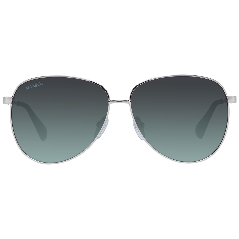 Max & Co Women’s Rose Gold Aviator Sunglasses – Green Mirrored Lenses, 58mm
