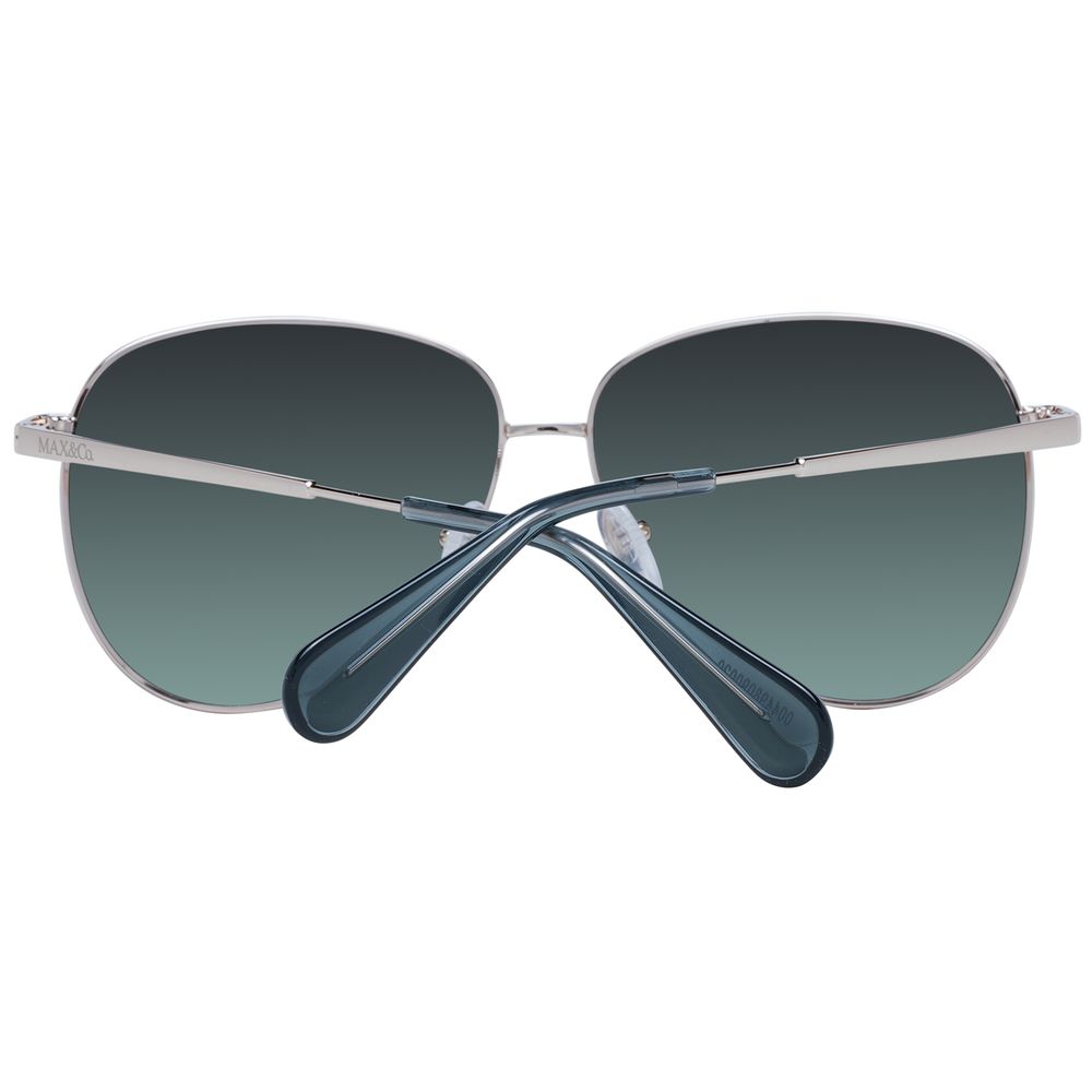 Max & Co Women’s Rose Gold Aviator Sunglasses – Green Mirrored Lenses, 58mm