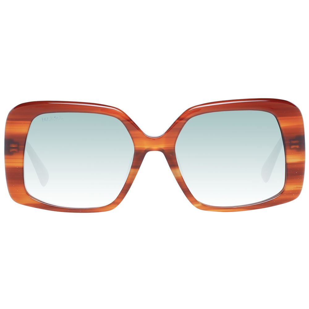 Max & Co Women’s Sunglasses – Chic Brown Square Frame with Green Gradient Lenses, 55mm