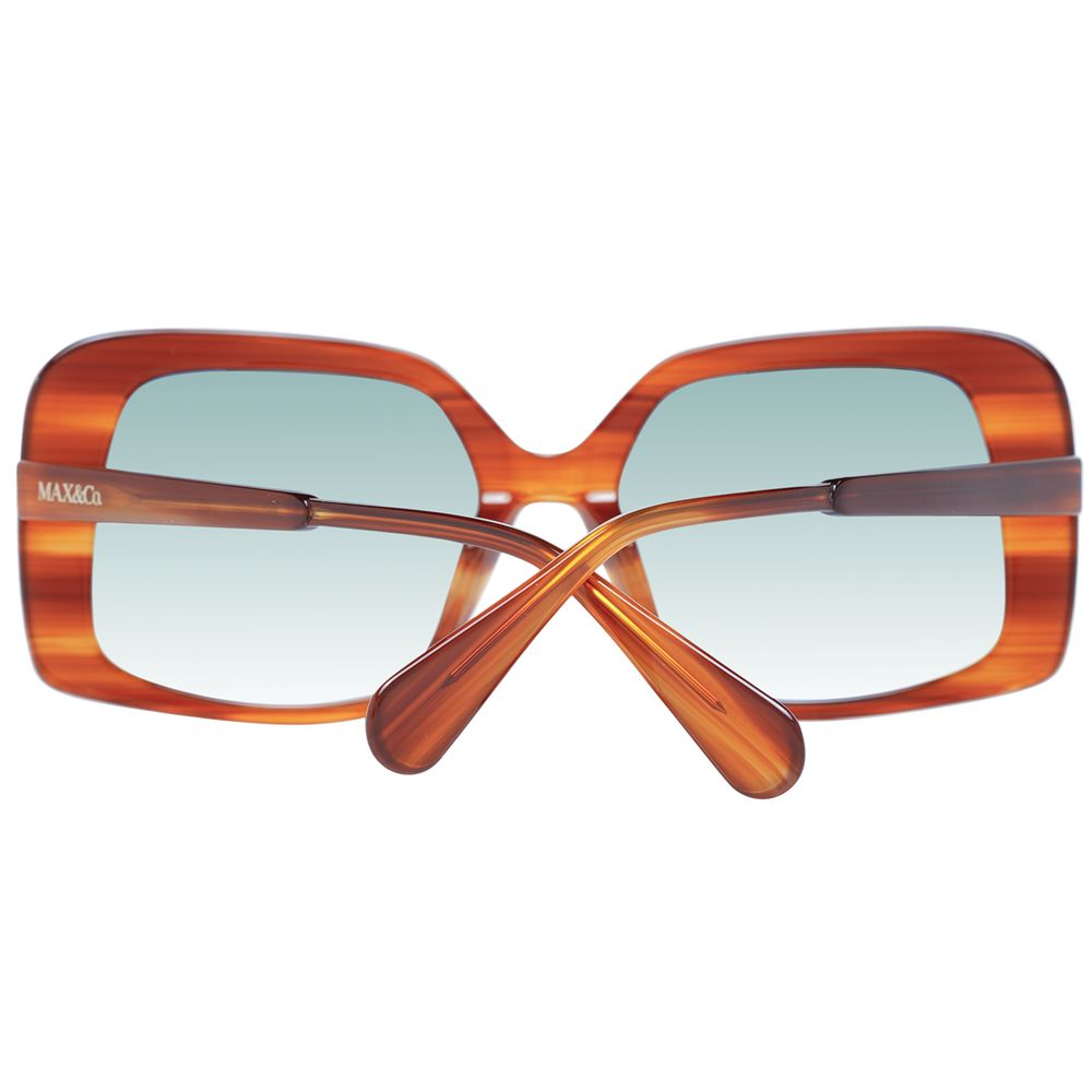 Max & Co Women’s Sunglasses – Chic Brown Square Frame with Green Gradient Lenses, 55mm