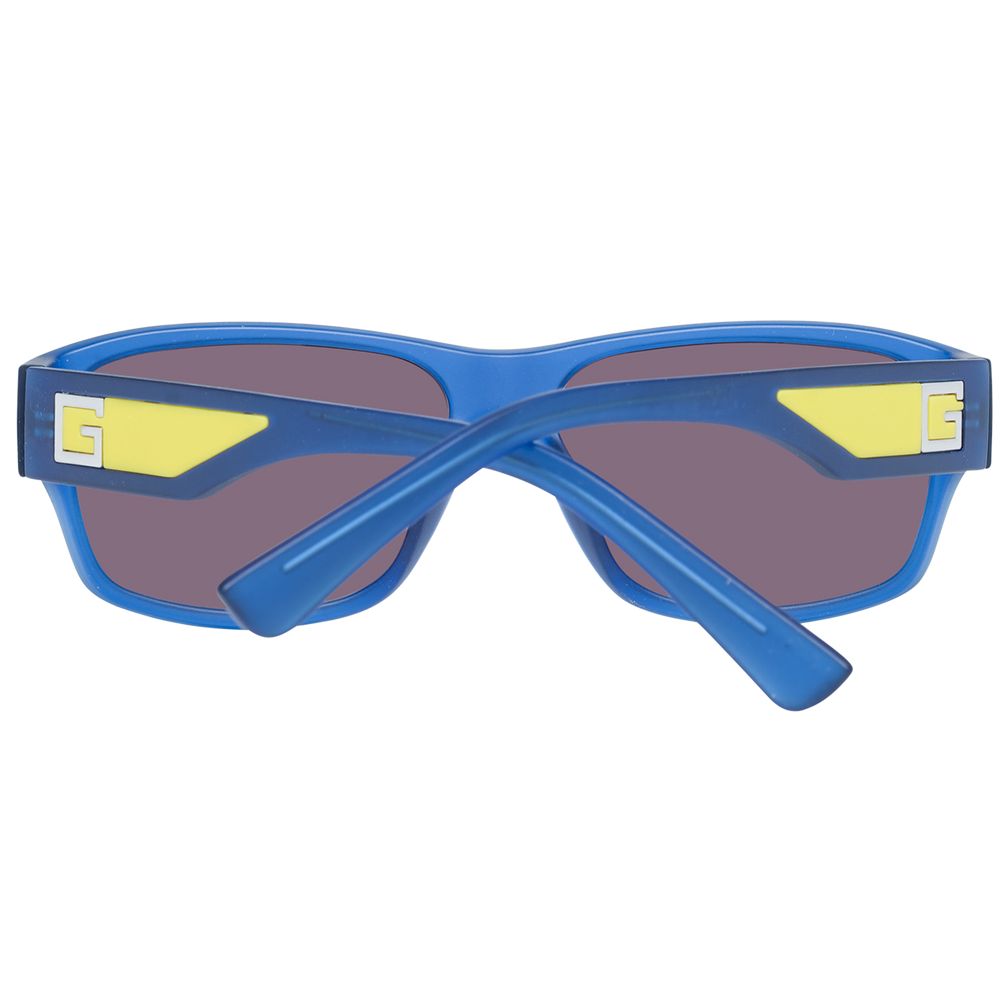 Guess Unisex Sunglasses – Blue Plastic Frame with Brown Gradient Lenses, 51mm