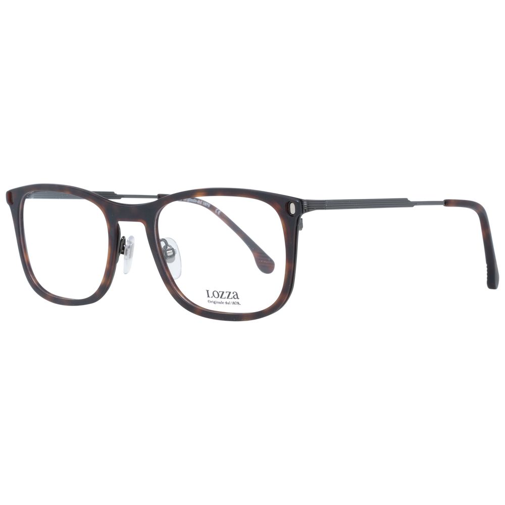 Lozza Brown Men’s Optical Frames – Square Full-Rim Design
